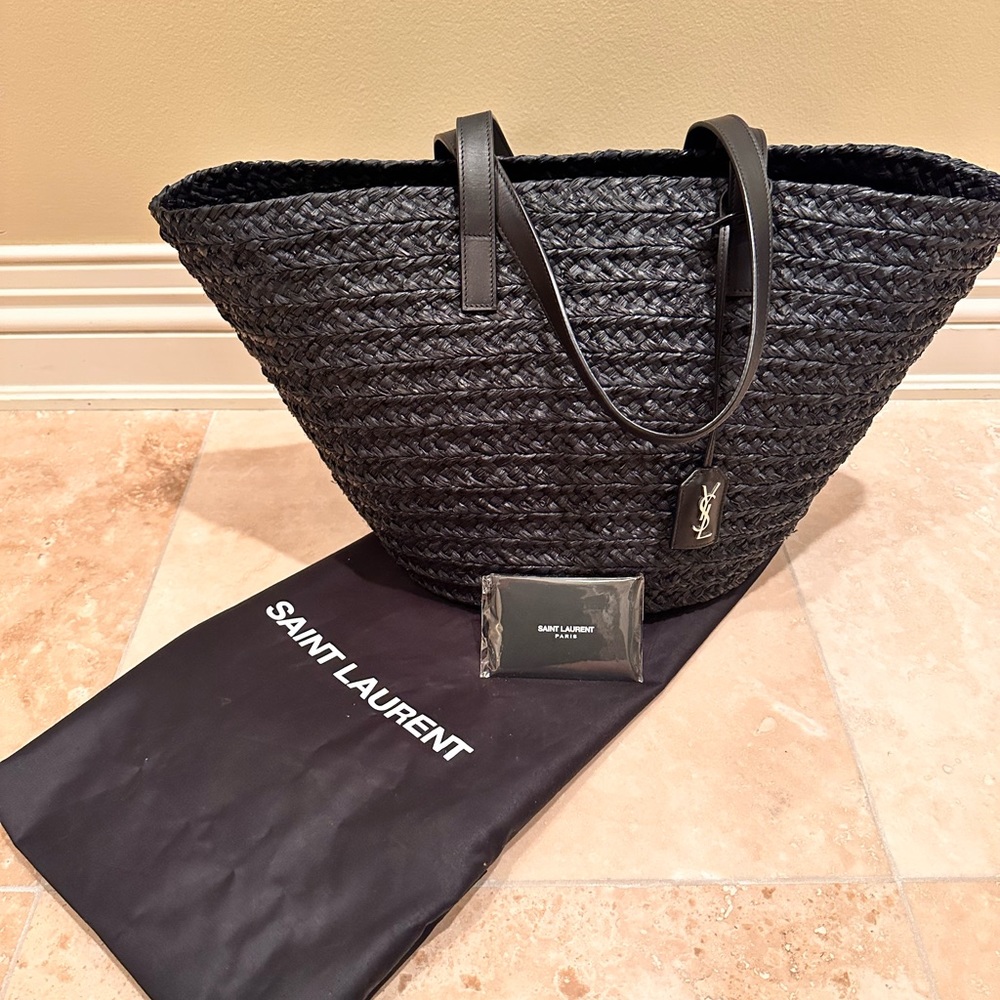 YSL Raffia Panier Tote